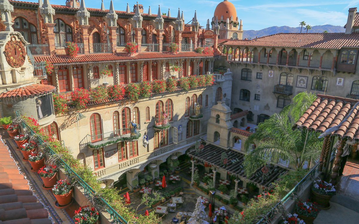 Courtyard of the historic Mission Inn in downtown Riverside