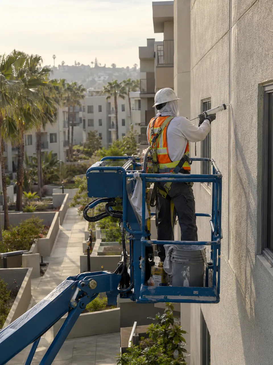 Waterproofing protection for hillside retaining walls and exposed concrete balconies in Corona, CA